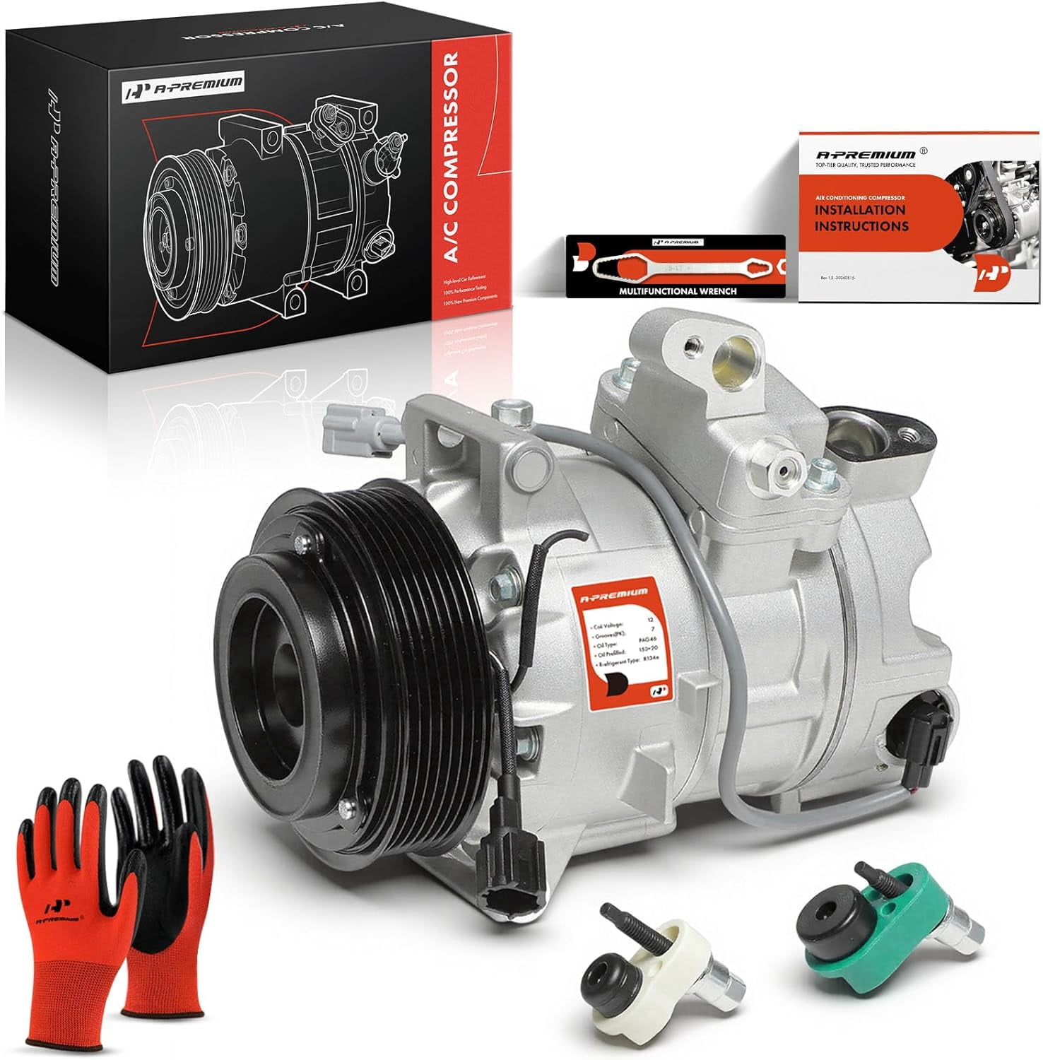 A-Premium AC Compressor with Clutch Compatible with Infiniti EX35 EX37 FX35 FX37 G37 M37 Q40 Q60 Q70 Q70L QX50 QX70 370Z Fits select: 2009-2012 INFINITI EX35 BASE/JOURNEY, 2014-2017 INFINITI Q70 3.7
