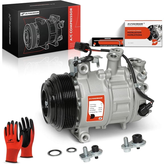 A-Premium AC Compressor with Clutch Compatible with Mercedes-Benz W205 C250 C300 C350e W213 E200 E250 E300 E400 E450 GLC250 GLC300 C43 C63 E43 E53 E63 AMG