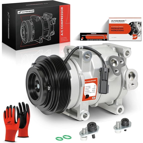 A-Premium Air Conditioner AC Compressor with Clutch Compatible with Dodge Grand Caravan 3.6L 2011-2016, Chrysler Town & Country 200, Journey, Avenger, Ram C/V & Volkswagen Routan