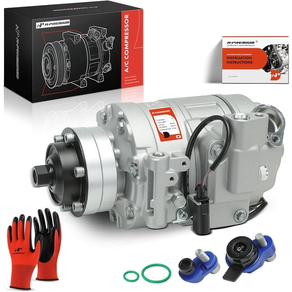 A-Premium AC Compressor with Clutch Compatible with Audi A6 Quattro 2005-2011 A8 Allroad Quattro R8 RS4 RS5 S4 Volkswagen Touareg