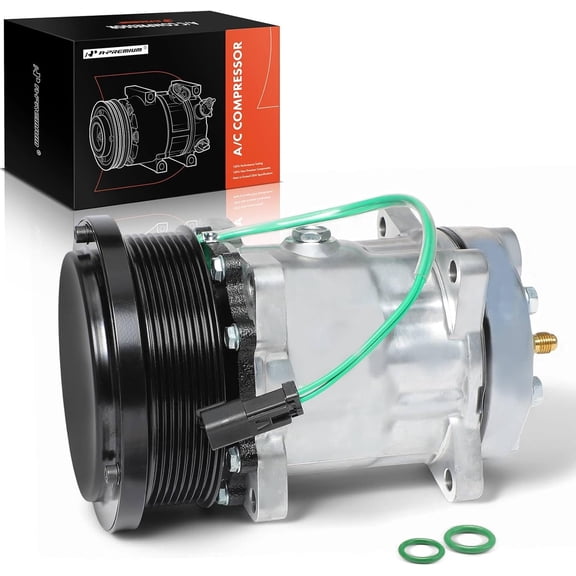 A-Premium AC Compressor with Clutch Compatible with Caterpillar R-134A PAG 100