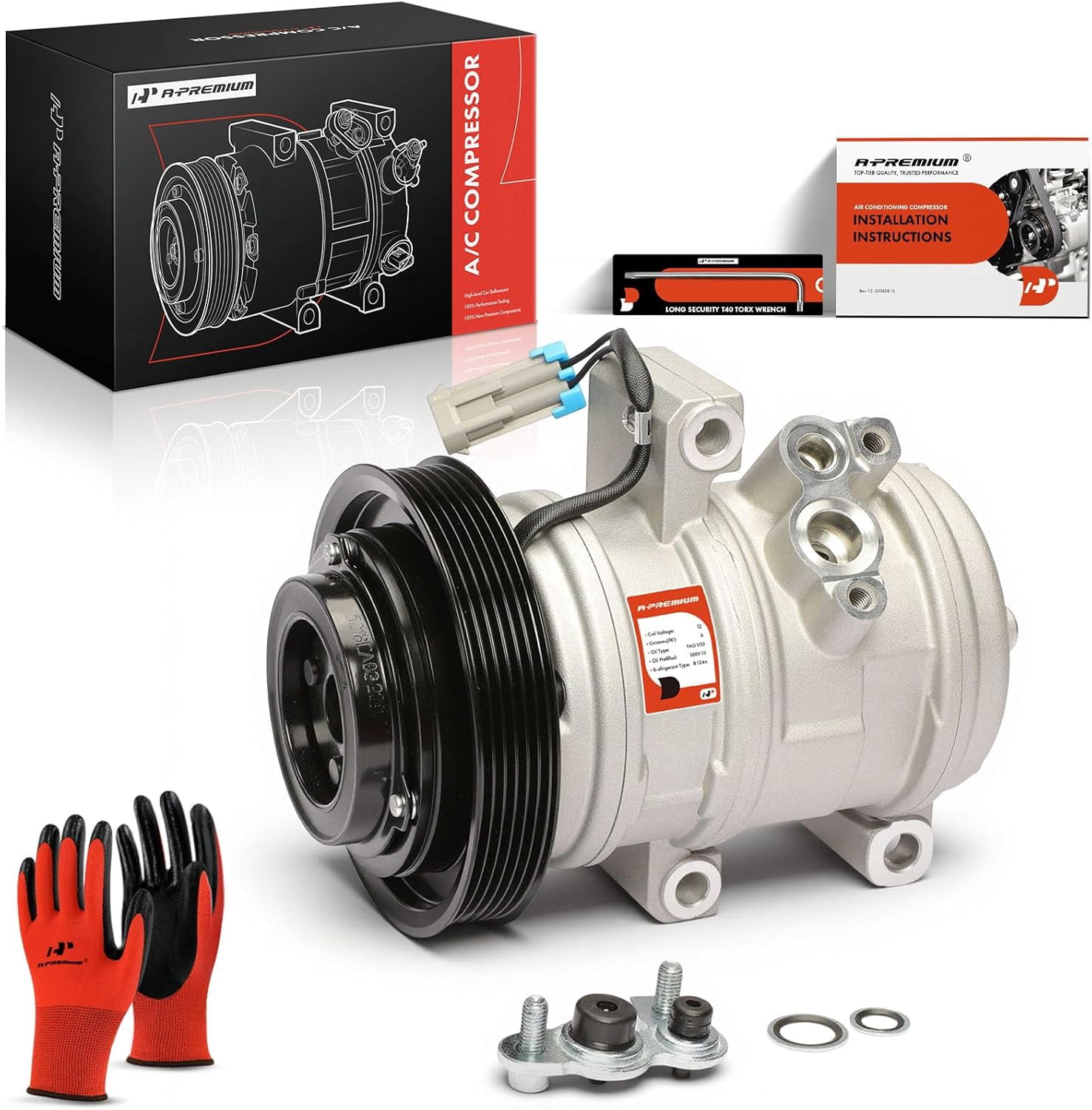 A/C Compressor & Clutch For 2006-2010 Hummer H3 & 2009-2010 H3T – Direct Fit 6-Groove