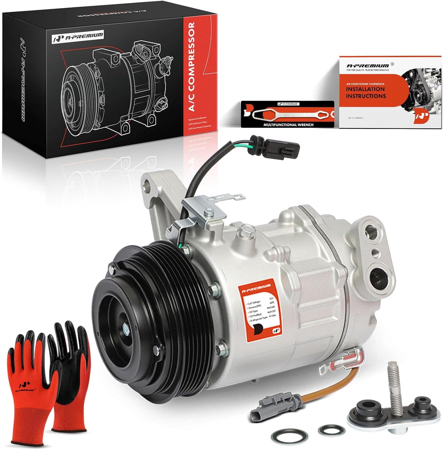 A-Premium AC Compressor with Clutch Compatible with Chevrolet Equinox 2012-2016 Impala 2012-2014 Impala Limited GMC Terrain 2012-2016