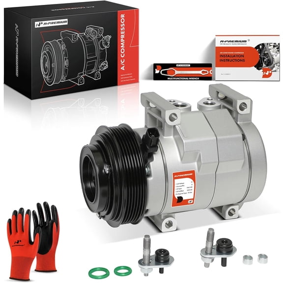 A-Premium AC Compressor with Clutch Compatible with Jeep Grand Cherokee 2011-2016 & Dodge Charger 2011-2013, Durango 2011-2015, Challenger 2011-2014 & Chrysler 300 2011-2013, 3.0L 3.6