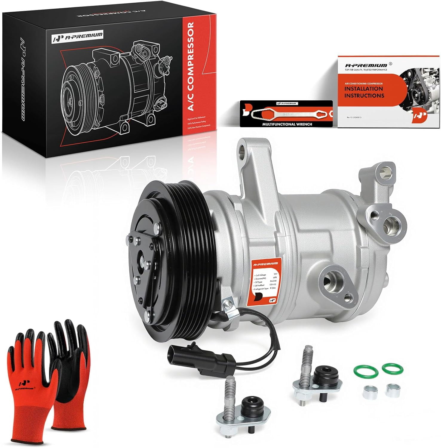 A-Premium AC Compressor with Clutch Compatible with Dodge Nitro 2007-2008 Jeep Liberty 2006-2008 V6 3.7L Sport Utility