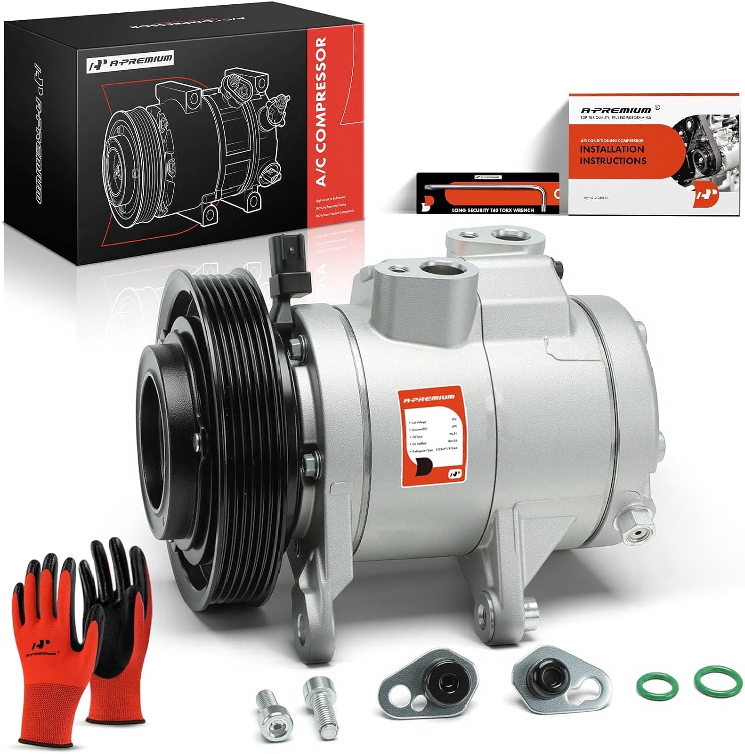 A-Premium AC Compressor with Clutch Compatible with Dodge Nitro 2009-2011 Jeep Liberty 2009-2012 V6 3.7L Sport Utility