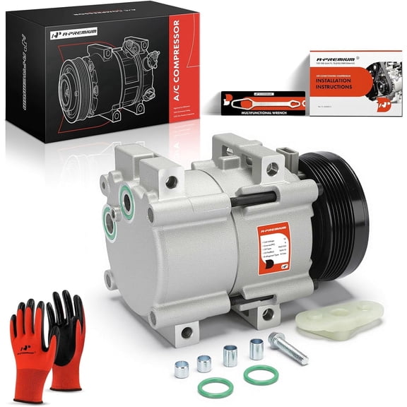 A-Premium Air Conditioner AC Compressor with Clutch Compatible with Ford Freestar 2004-2007, Windstar 1999-2003 & Mercury Monterey 2004-2007, 3.8L 3.9L 4.2L, For FS10 Compressor Only, 6 Grooves