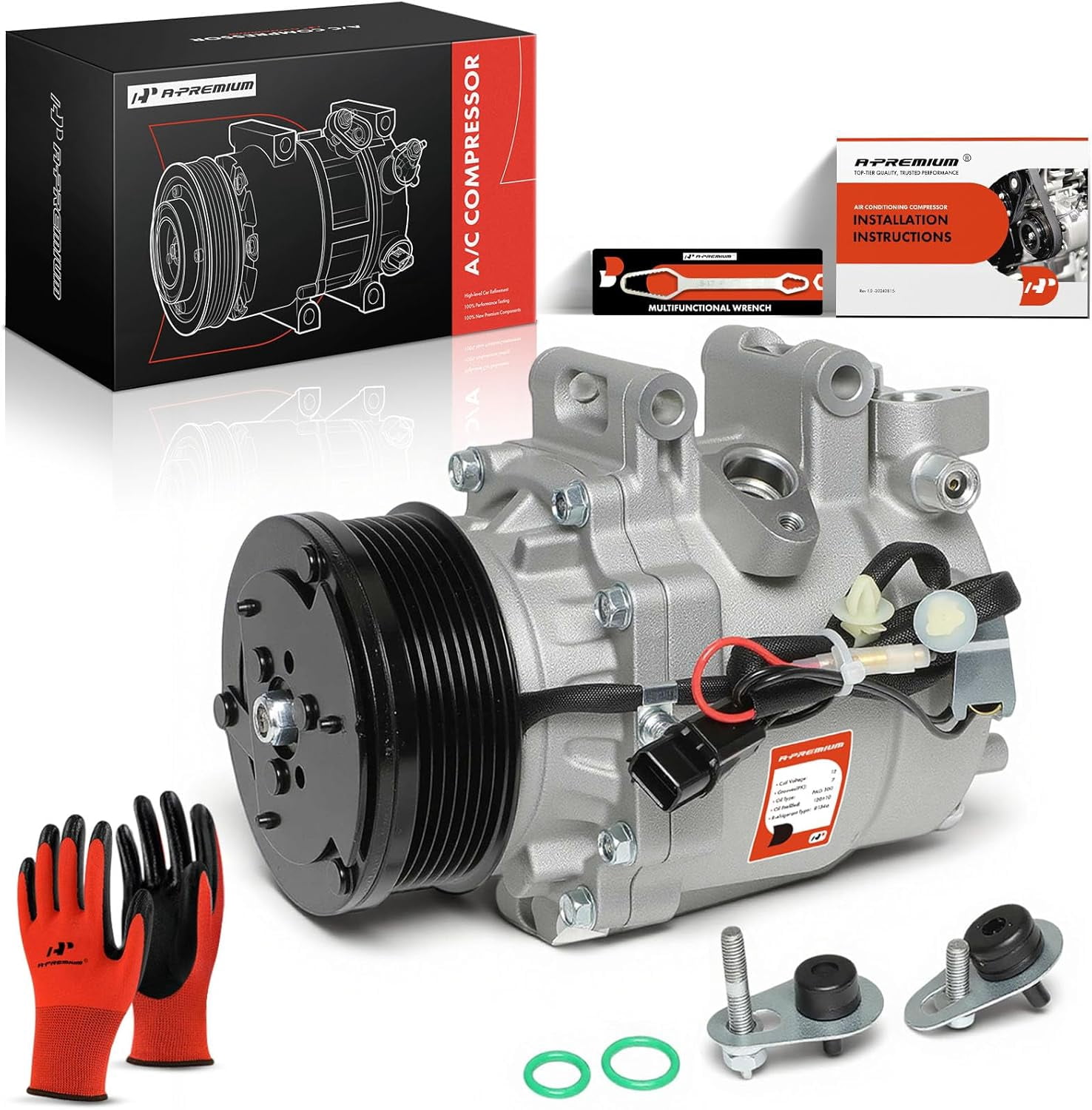 A-Premium AC Compressor with Clutch Compatible with Honda Civic 2006-2011 L4 1.8L Coupe Sedan