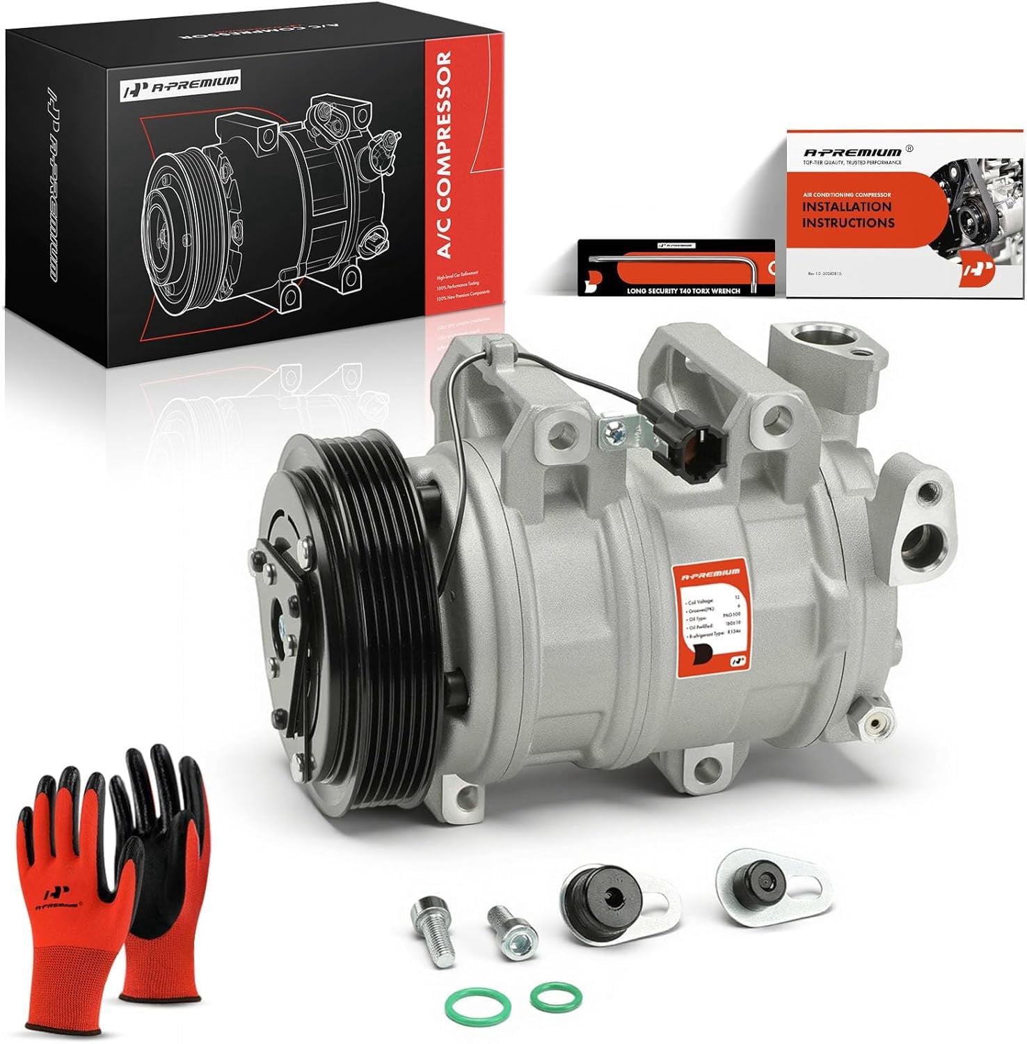 A-Premium AC Compressor with Clutch Compatible with Nissan Altima 2002-2006 L4 2.5L Sedan