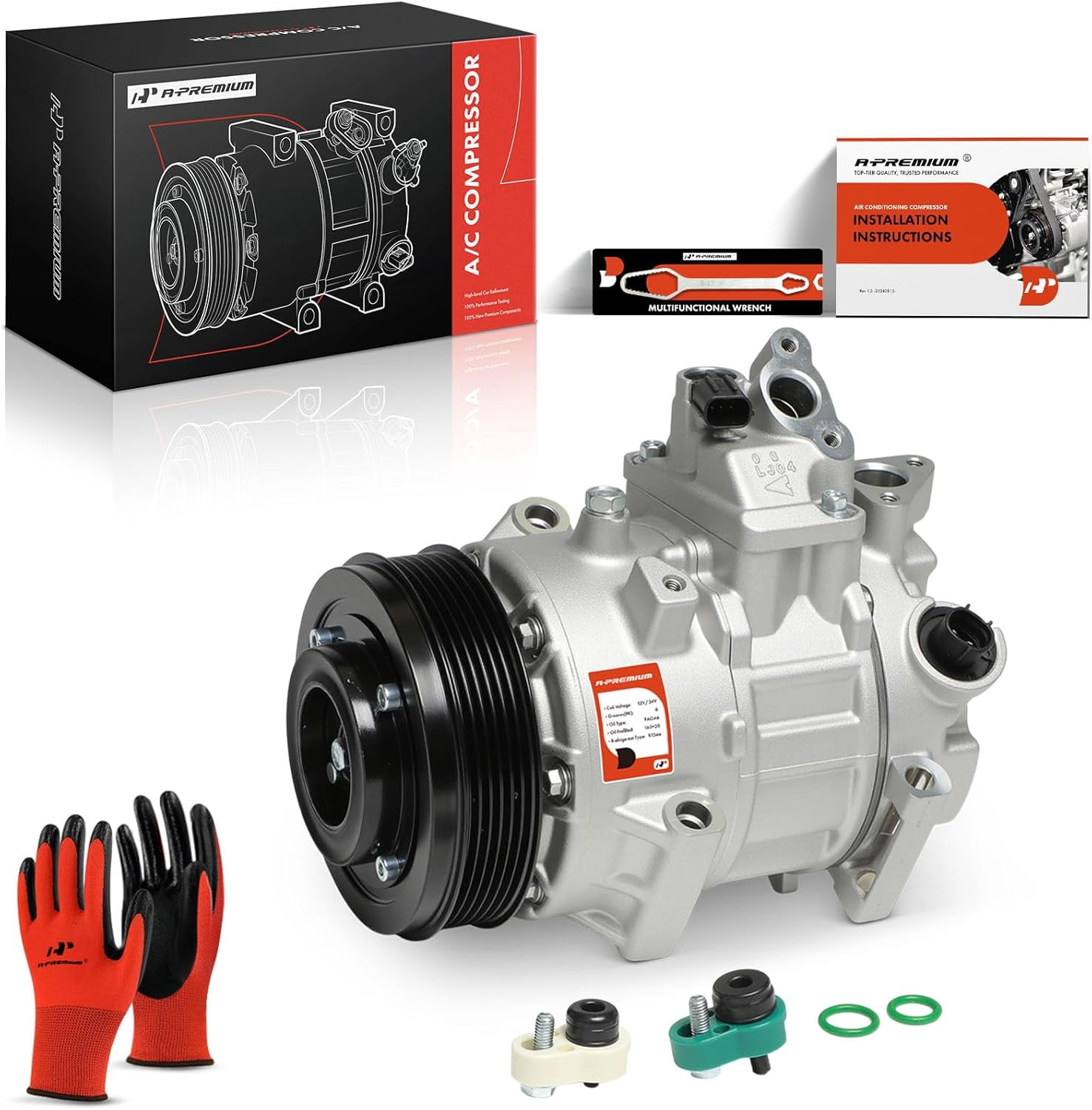 A-Premium AC Compressor with Clutch Compatible with Toyota Camry 2012-2017 RAV4 2009-2012 L4 2.5L