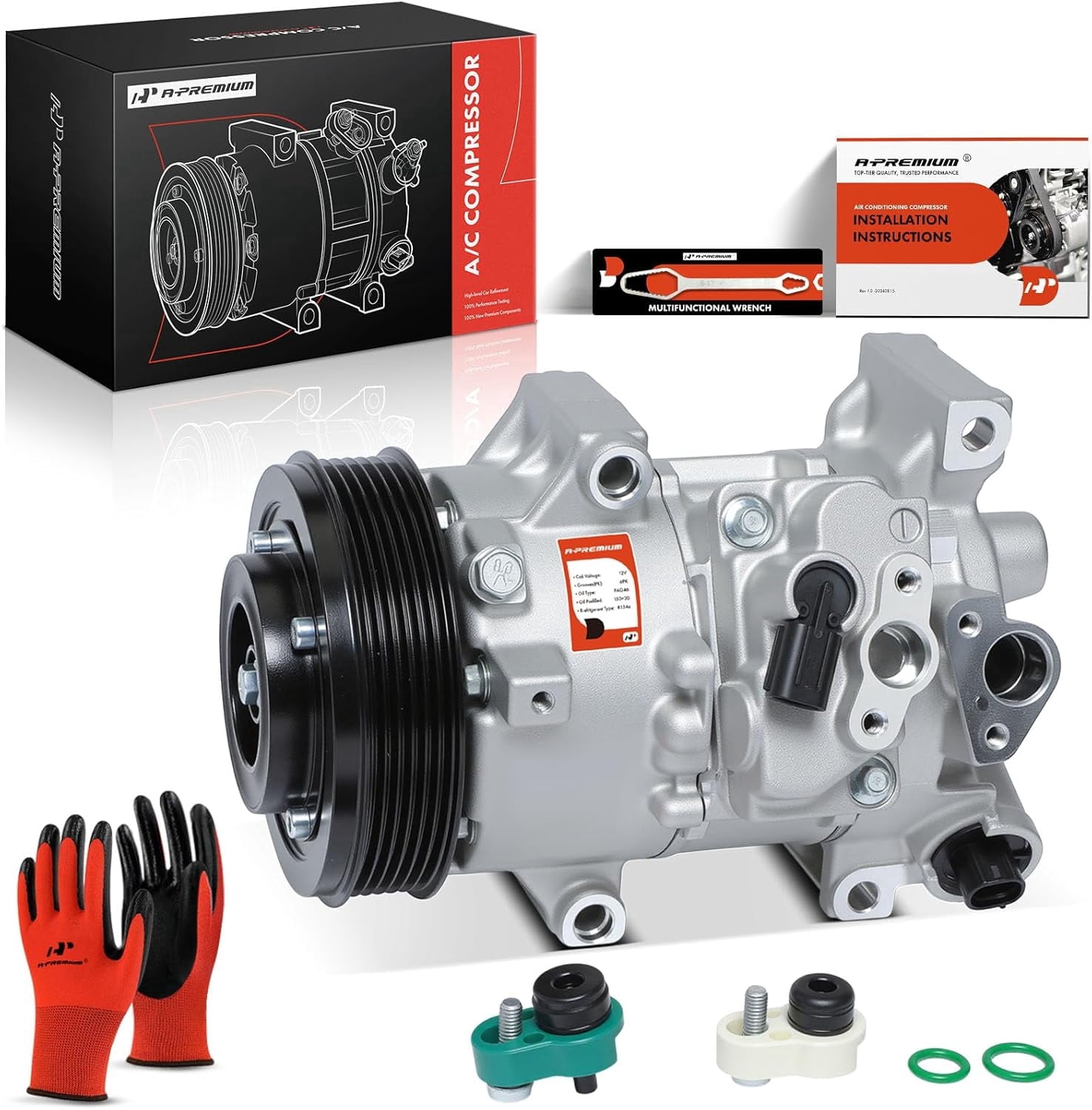 A-Premium AC Compressor with Clutch Compatible with Toyota Corolla 2011-2013 Matrix 2013 L4 1.8L