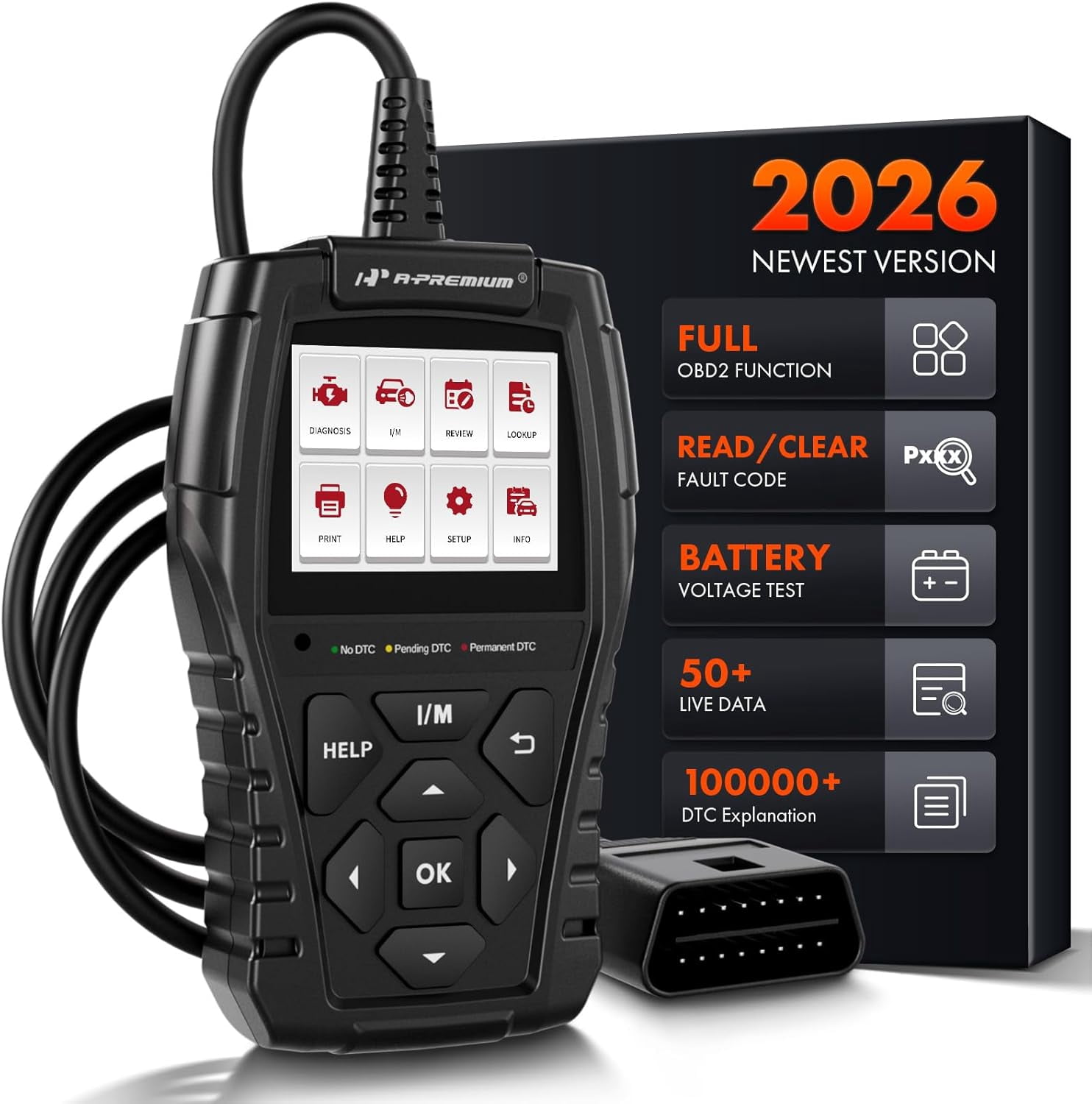 A-Premium AD200 OBD2 Scanner Car Diagnostic Tool, Engine Light Check ...