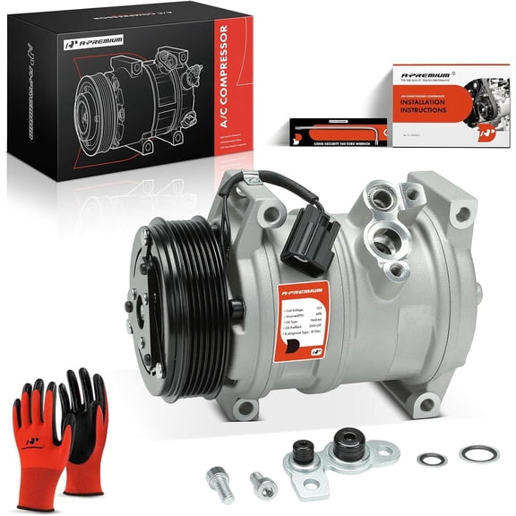 A-Premium Air Conditioner AC Compressor with Clutch Compatible with Chevrolet Traverse 2009-2012 & GMC Acadia 2007-2012 & Buick Enclave 2008-2012 & Saturn Outlook 2007-2010