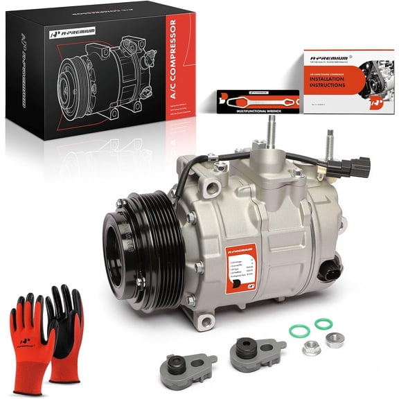 A-Premium Air Conditioner AC Compressor with Clutch Compatible with Ford Explorer 2.0L 2012-2013, Edge 2.0L 2012-2015, Turbocharged, 6 Grooves (Not 4 Grooves)