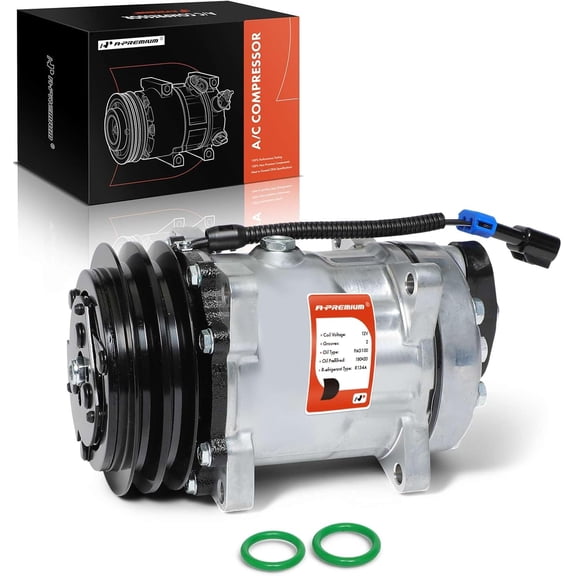 A-Premium Air Conditioner AC Compressor with Clutch Compatible with Freightliner Business Class M2, Classic XL, Condor, FB65, FC70, FC80, FL50, FL60, FL80, FLB, FLC112, FLD132, FLL086, FS65, M2 100