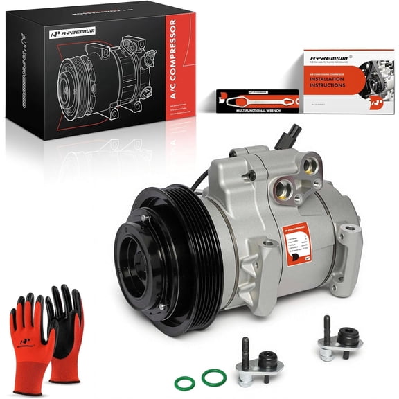 A-Premium Air Conditioner AC Compressor with Clutch Compatible with Honda Pilot 2016-2020, Ridgeline 2017-2019 & Acura MDX 2014-2016, Replace# 38810RLVA02