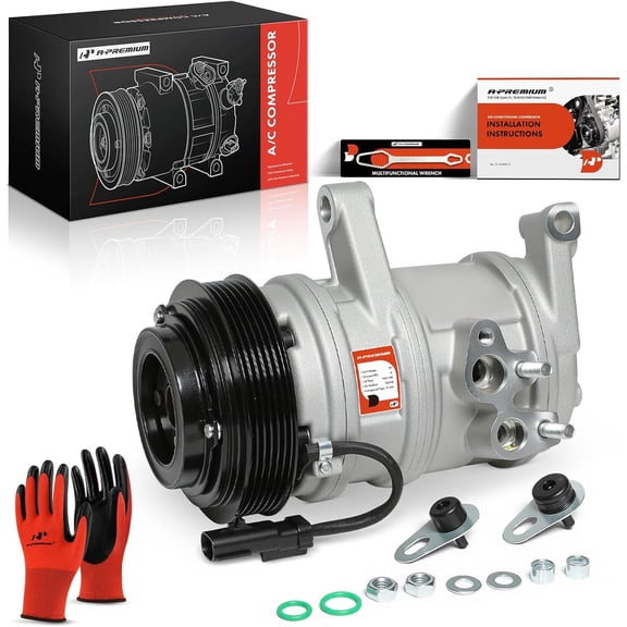 A-Premium Air Conditioner AC Compressor with Clutch Compatible with Jeep Grand Cherokee 2005-2007, Commander 2006-2007 & Dodge Durango 2004-2007 & Chrysler Aspen 2007, 3.7L 4.7L