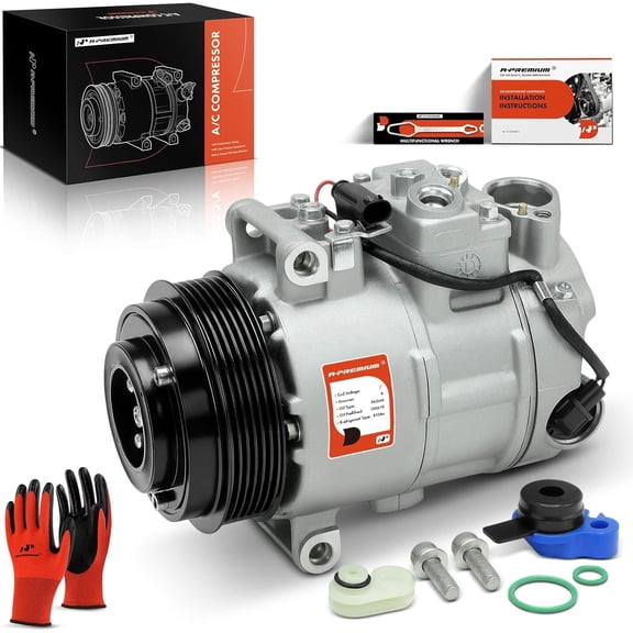 A-Premium Air Conditioner AC Compressor with Clutch Compatible with Mercedes-Benz C-Class C280 2008-2009 C300 2008-2010 C350 2008-2009 GL-Class GL450 GL550 ML-Class ML500 R-Class R350 R500 & More
