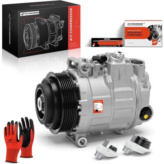A-Premium Air Conditioner AC Compressor with Clutch Compatible with Mercedes-Benz S550 2010 2012-2013, S63 AMG 2008 2011-2013, R63 AMG 2007, ML63 AMG 2007-2009 2011, CL63 AMG 2008 2011-2014, CL550