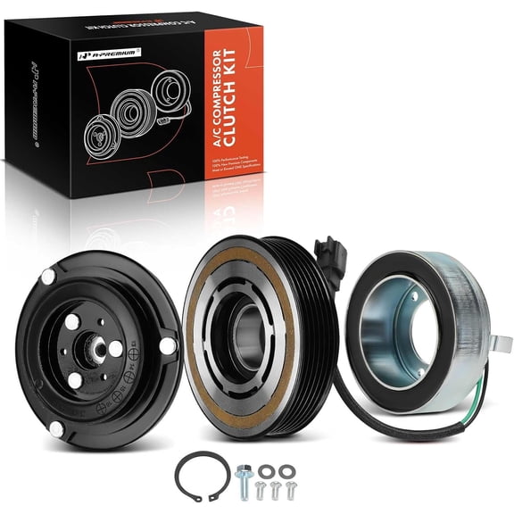 A-Premium Air Conditioner AC Compressor Clutch Kit Compatible with Ford Escape 2008-2012 & Mazda Tribute 2008-2011 & Mercury Mariner 2007-2011, 3.0L, DKS17D Compressor, with 6-Groove Pulley