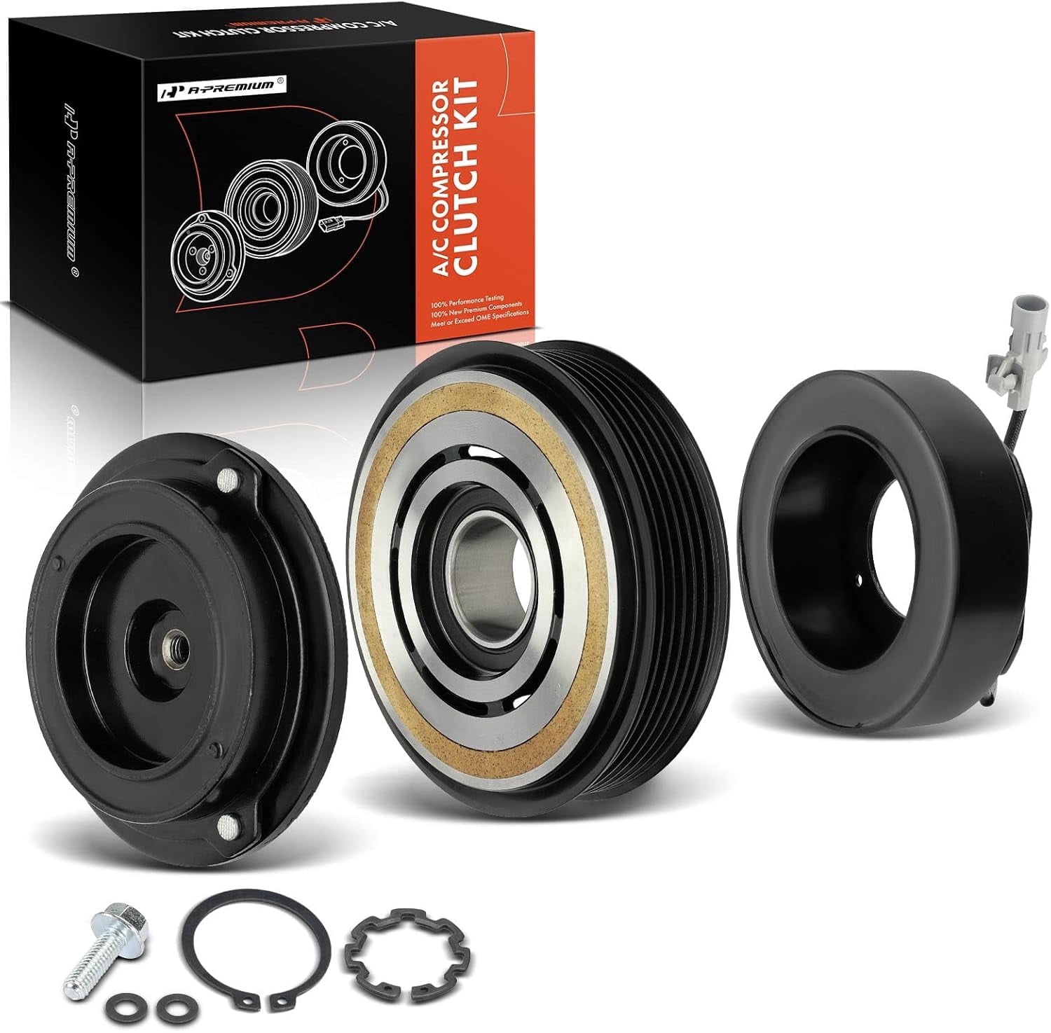 A-Premium Air Conditioner AC Compressor Clutch Kit Compatible with Toyota Tundra 2007-2009, 4Runner 2003-2009 & Lexus GX470 2005-2009, 4.7L