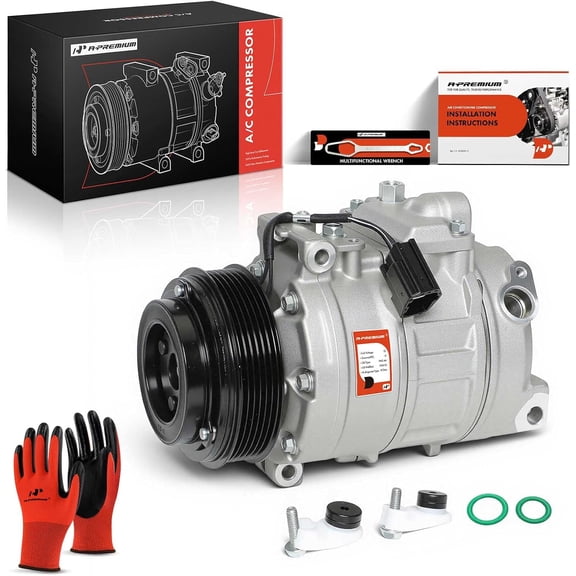 A-Premium Air Conditioner AC Compressor with Clutch Compatible with Cadillac STS 3.6L 2005-2011, 7SBU16C Style