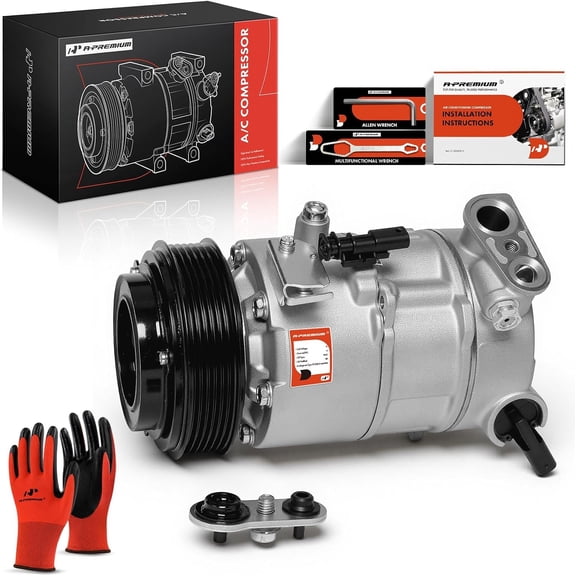 A-Premium Air Conditioner AC Compressor with Clutch | Compatible with Chevrolet Camaro 2016-2021 & Cadillac CTS 2016-2019, ATS 2016-2019, 3.6L