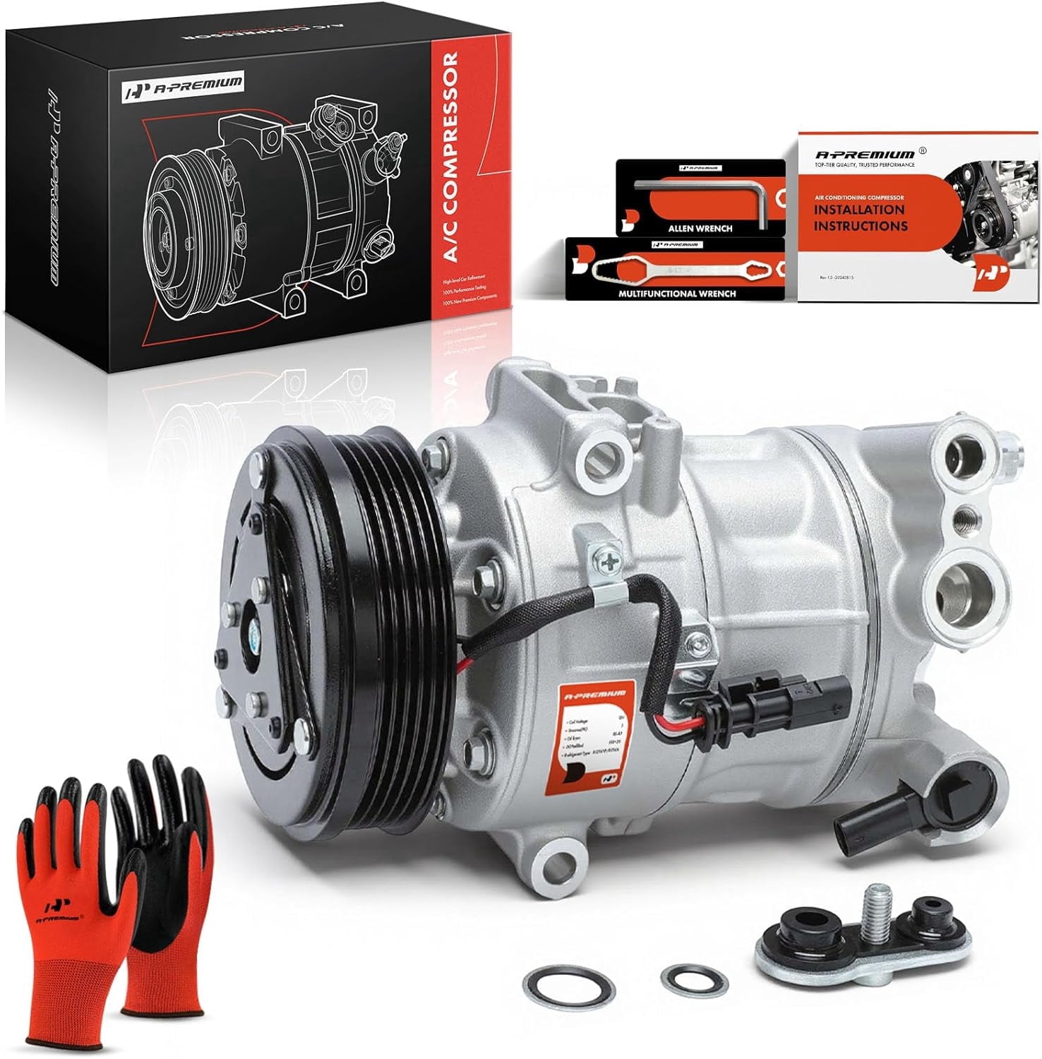 A-Premium Air Conditioner AC Compressor with Clutch Compatible with Chevrolet Cruze 2016 2017 2018 1.4L