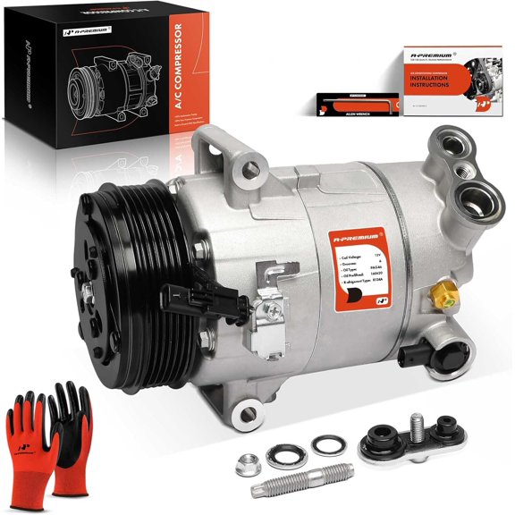 A-Premium Air Conditioner AC Compressor with Clutch Compatible with Chevrolet Equinox & GMC Terrain, 2018 2019, 1.6L