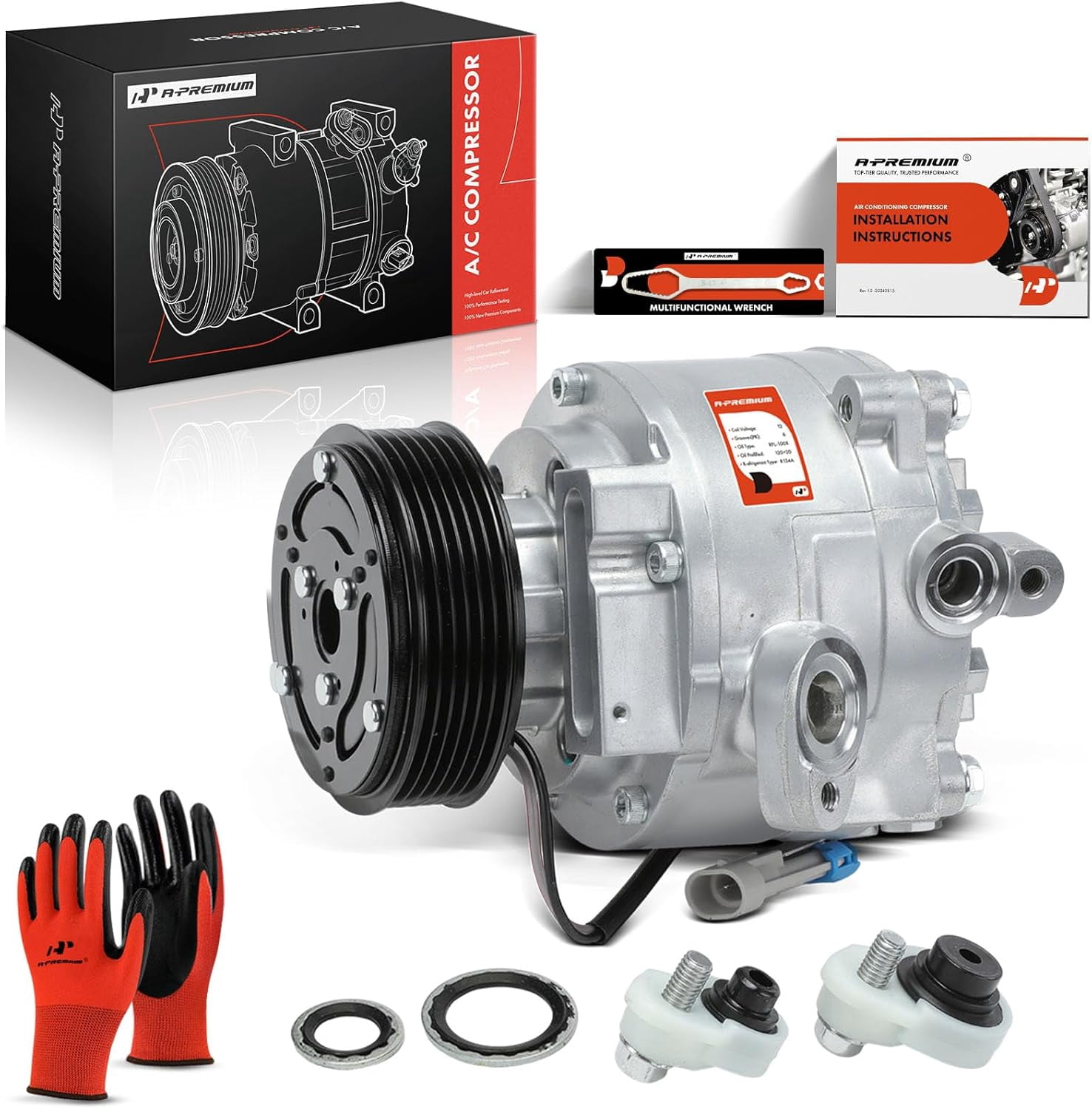 A-Premium Air Conditioner AC Compressor with Clutch Compatible with Chevrolet Sonic 1.8L 2013-2018