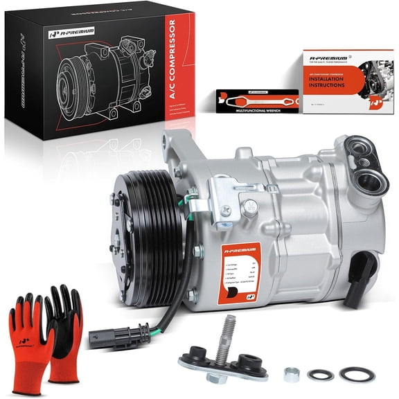 A-Premium Air Conditioner AC Compressor with Clutch Compatible with Chevrolet Traverse & Buick Enclave 2013-2020 & GMC Acadia 2013-2017, Acadia Limited 2017 V6 3.6L