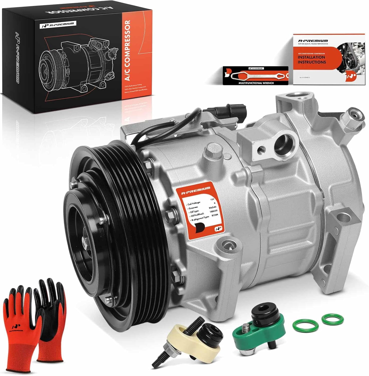A-Premium Air Conditioner AC Compressor with Clutch Compatible with ...