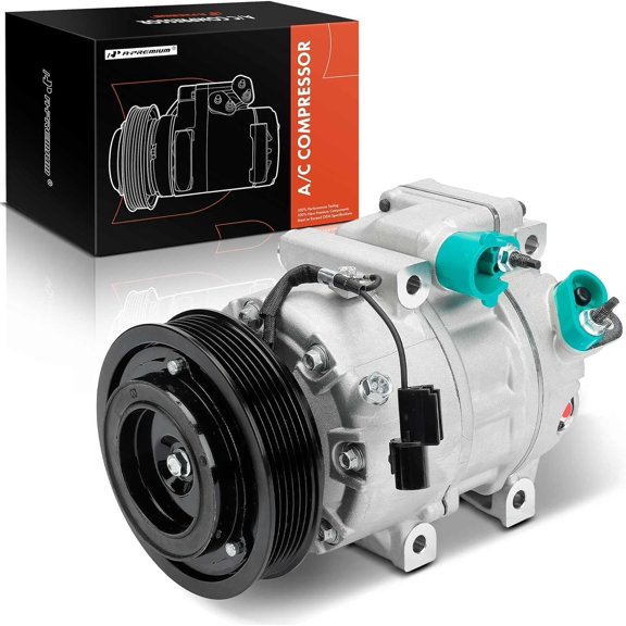 A-Premium Air Conditioner AC Compressor with Clutch Compatible with Kia Sorento 2011-2012, Hyundai Santa Fe Veracruz 2007-2012, 3.3L 3.5L 3.8L