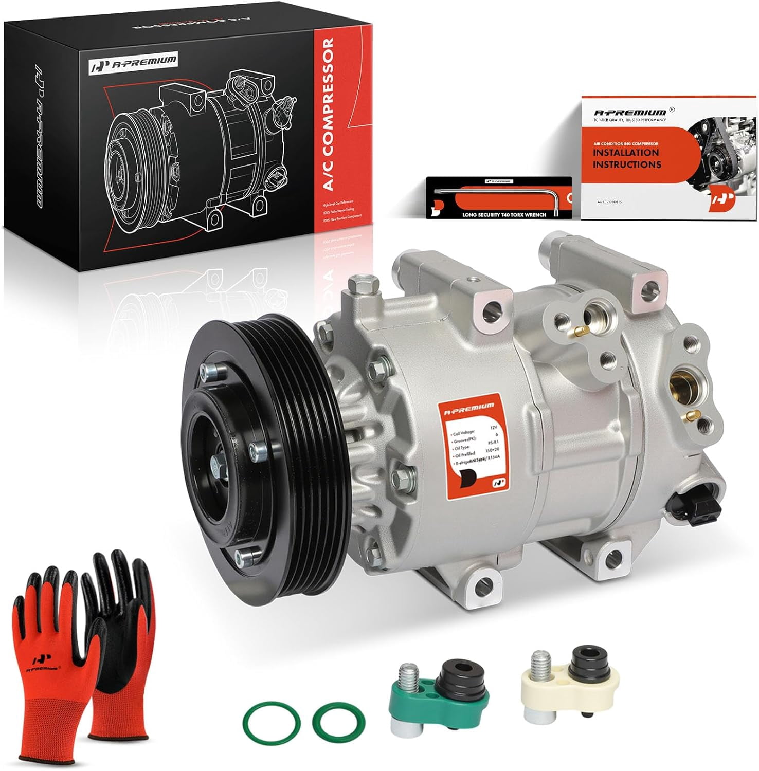 A-Premium Air Conditioner AC Compressor with Clutch Compatible with Kia Sportage 2.0L 2.4L 2017