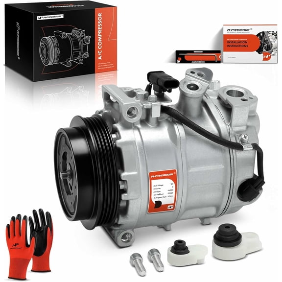 A-Premium Air Conditioner AC Compressor with Clutch Compatible with Mercedes-Benz C300, C350e, C43 C63 E63 AMG S, GLC63 AMG, S560, S63 AMG