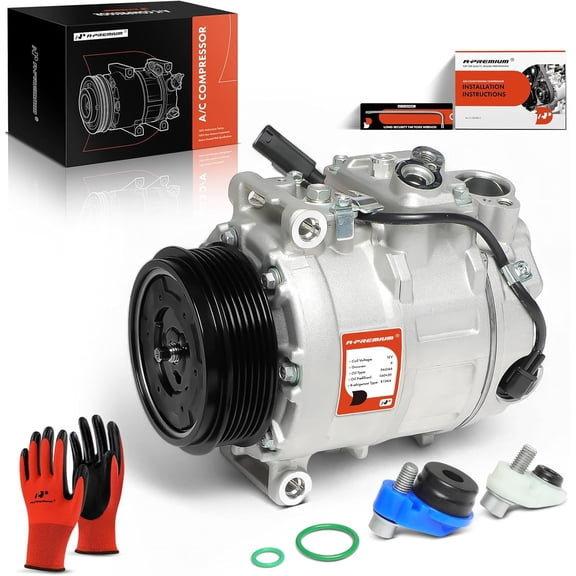 A-Premium Air Conditioner AC Compressor with Clutch Compatible with Mercedes-Benz SL500 2006-2006, SL55 AMG 2003-2008