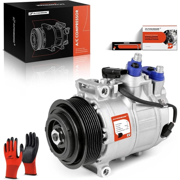 A-Premium Air Conditioner AC Compressor with Clutch Compatible with Mercedes-Benz X166 Series GLS350d 2017, GL350 2016, 3.0L, with 7 Groove Pulley