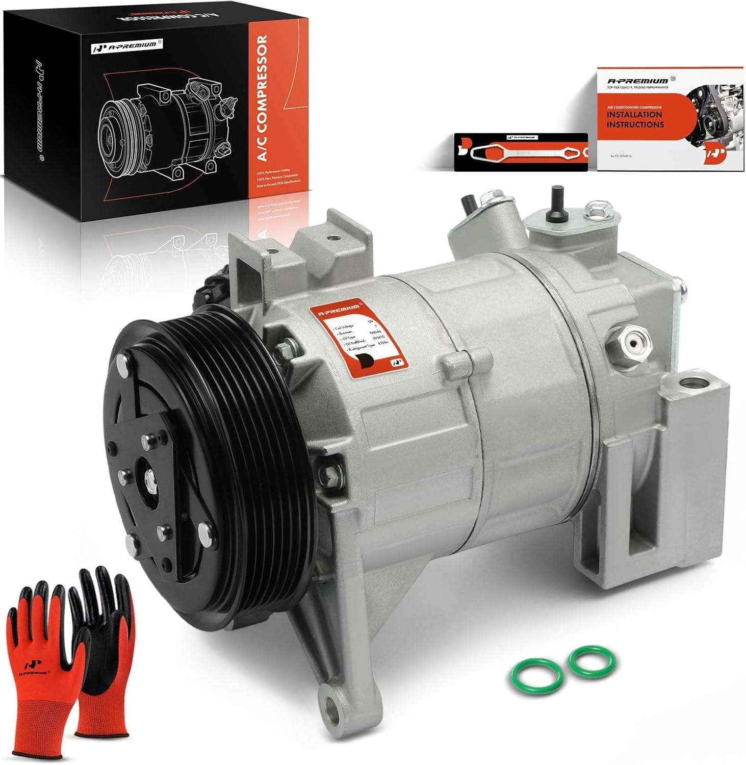A-Premium Air Conditioner AC Compressor with Clutch Compatible with Nissan Altima (S Model) 3.5L 2013-2015, Altima (SR Model) 3.5L 2016-2017, VQ35DE