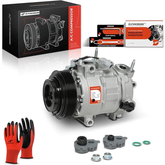 A-Premium Air Conditioner AC Compressor with Clutch Compatible with Ram 1500 5.7L 2014-2018, Ram 1500 Classic 5.7L 2014-2014, 7SBH17C Style