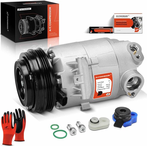 A-Premium Air Conditioner AC Compressor with Clutch Compatible with Volkswagen Fox 2007-2015 Gol Saveiro Voyage AC Compressor, 1.0L 1.6L
