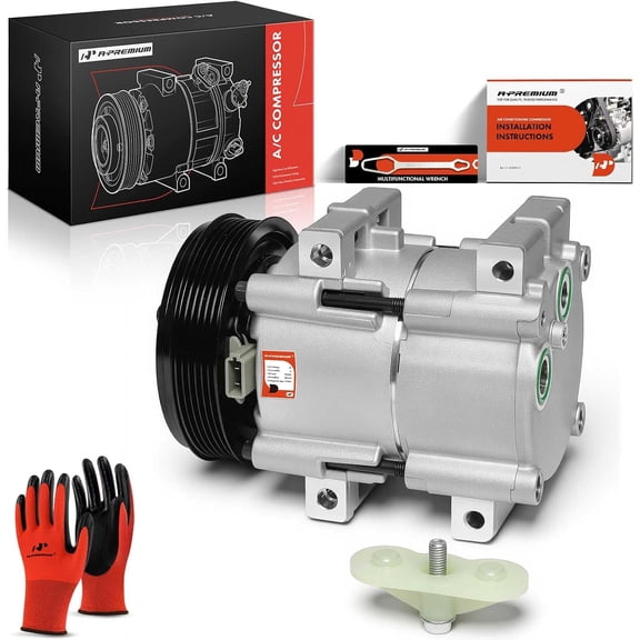 A-Premium Air Conditioning A/C Compressor with Clutch Compatible with Ford Focus 2.0L 2003-2004, only fits for DOHC