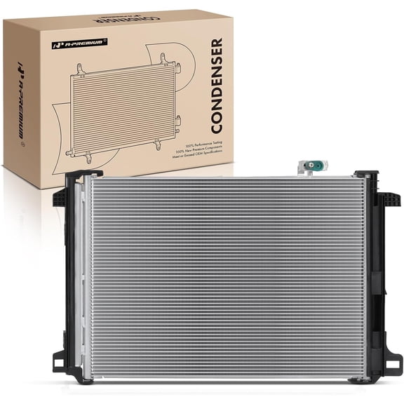 A-Premium Air Conditioning A/C Condenser Compatible with Mercedes-Benz C-Class C250 C300 C350 C63 AMG, E-Class E250 E350 E63 AMG, SLK-Class SLK250 SLK350 SLK55 AMG, GLK250 GLK350 CLS63 AMG
