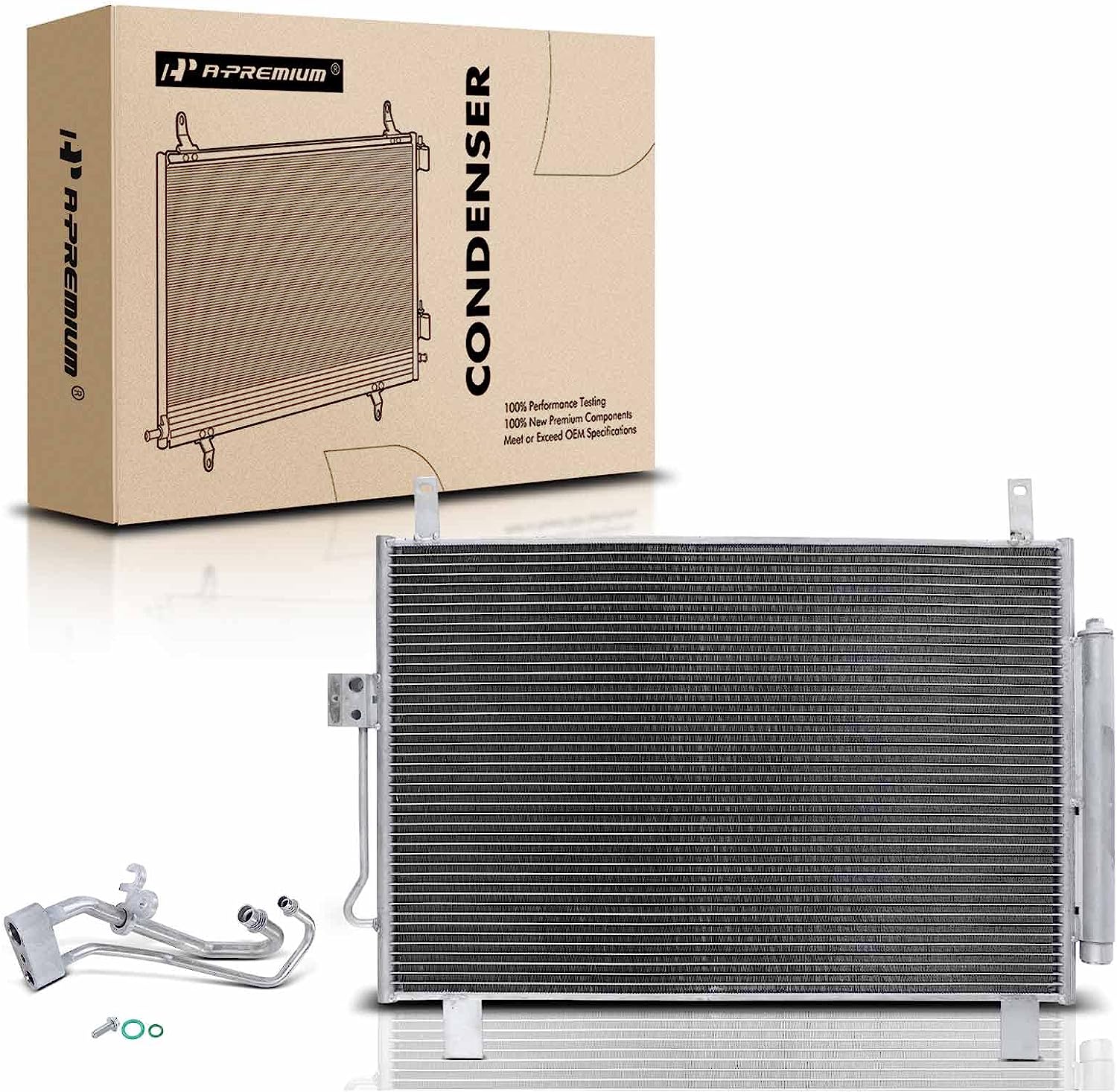 A-Premium Air Conditioning A/C Condenser Compatible with Nissan Pathfinder 2013-2019 & Infiniti QX60 2014-2018, JX35 2013, 2.5L 3.5L, Replace# 4201, 921003JA0E - image 1 of 9