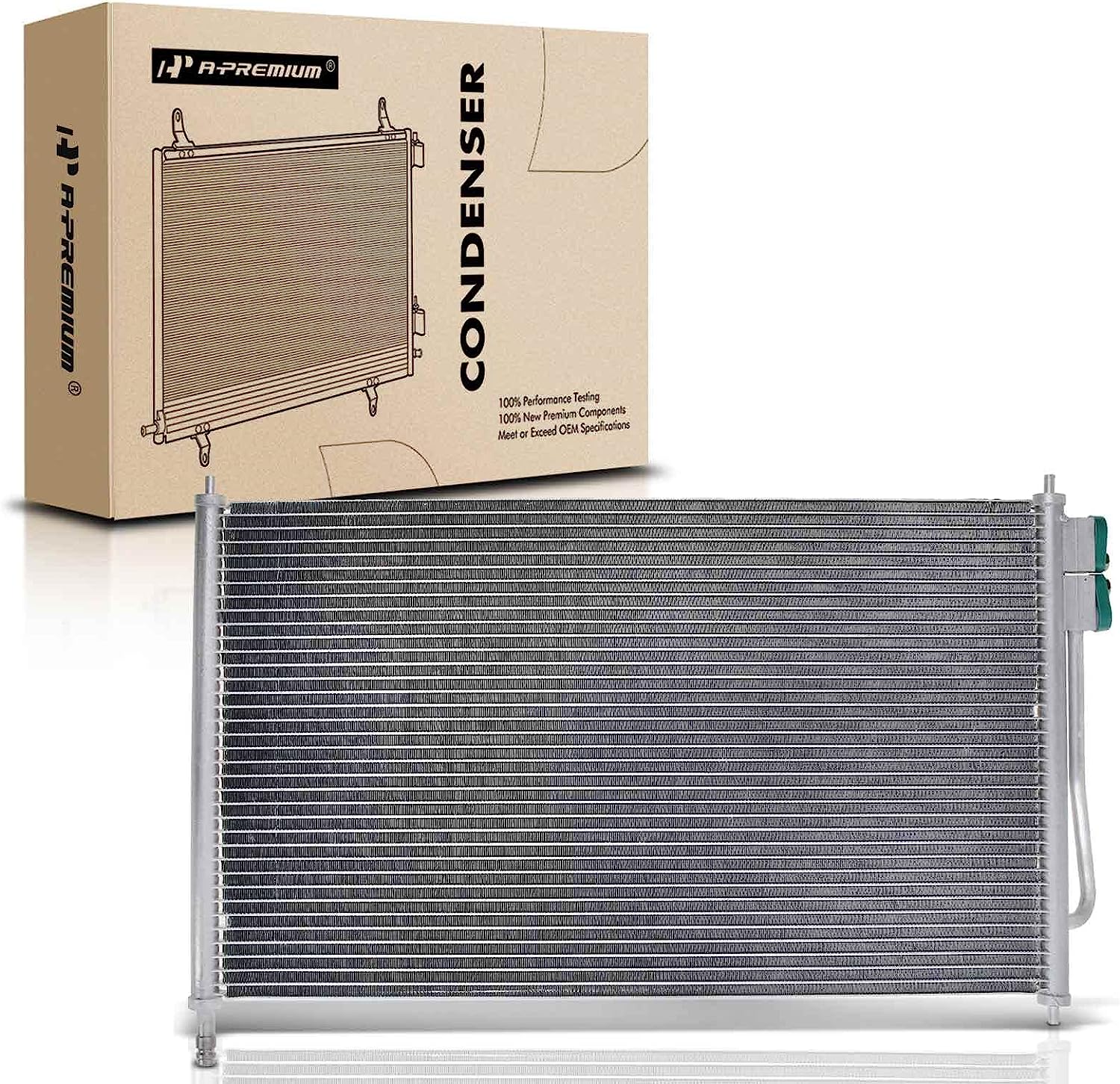A-Premium Air Conditioning A/C Condenser Compatible with Ford Focus 2000-2005 2.0L 2.3L, Replace# 4938, YS4Z19712AB - image 1 of 9