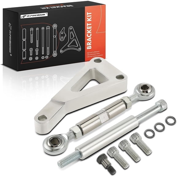 A-Premium Alternator Adjustable Bracket Kit Compatible with Chevy SBC 350 Small Block Engine, Long Water Pump Aluminum Polished Kit