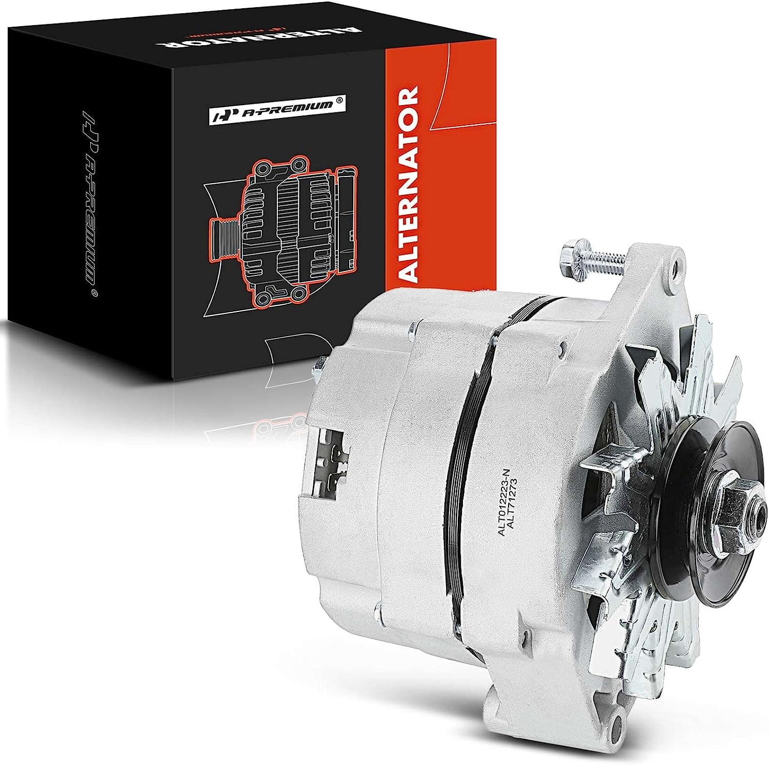 A-Premium Alternator Compatible with Buick Apollo 73-75, Electra 77-83, Estate Wagon 77-79 & Pontiac Firebird 78-85, Grand Am 78-84, 63Amp 12V 1-Groove Pulley Clockwise, Replace# 400-12003, 321-143