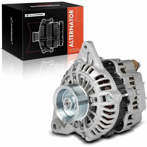 A-Premium Alternator Compatible with Chrysler Sebring 2001-2005 & Mitsubishi Eclipse 2000-2005, Galant 1999-2003 & Dodge Stratus 2001-2005, 3.0L, 12V 85A 6-Groove Pulley Clockwise, Replace# M362301D
