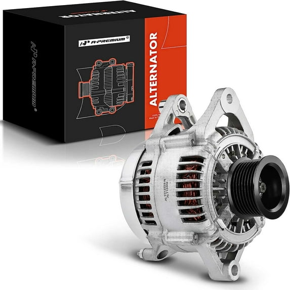A-Premium Alternator Compatible with Dodge Ram 2500 3500 1994-1998, D250 D350 W250 W350 1990-1993, L6 5.9L, Diesel, 120Amp 12Volt CW 8-Groove Clutch Pulley, Replace# AND0071, 40052006