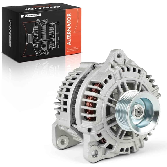 A-Premium Alternator Compatible with Nissan TITAN 2004-2006, Pathfinder Armada 2004, Armada 2005-2006 & Infiniti QX56 2004-2006, 5.6L, 12V 130A 7-Groove Pulley Clockwise, Replace# 23100-8S100
