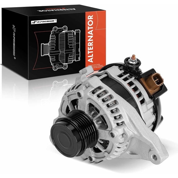 A-Premium Alternator Compatible with Toyota Camry 2015-2017 L4 2.5L, RAV4 2013-2018 L4 2.5L AWD, 12V 125A 6-Groove Clutch Pulley Clockwise, Replace# 27060-0V170, 104211-3541